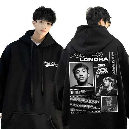 Sudaderas con capucha de rapero Paulo Londra para hombre y mujer, ropa de tendencia Hip Hop, chándal de gran tamaño, sudaderas informales de manga larga a la moda para hombre