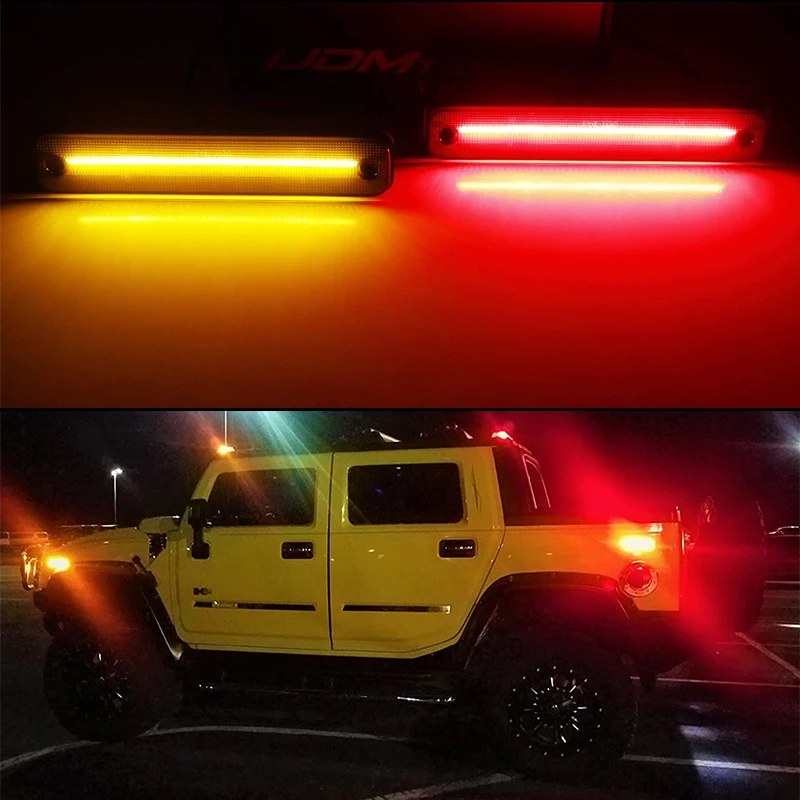 For Hummer H2 Front and Rear LED Bumper Reflector Lights,Side