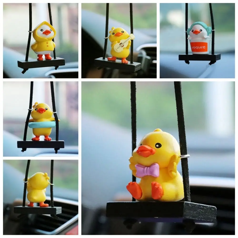 Small Ornaments Car Auto Parts Little Yellow Duck Little Yellow Duck Animal Duck Car Pendant Cartoon Portable Home