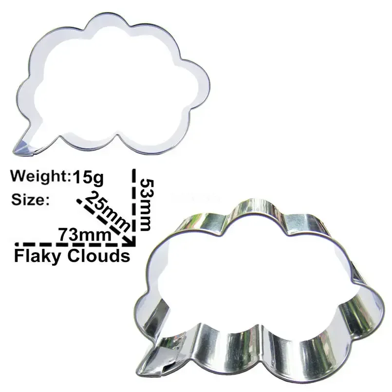 Flaky Clouds Shape Cake Decorating Fondant Cutters Tools,Stainless Steel,Soft Sweets Cookie Biscuit Pastry Baking Molds