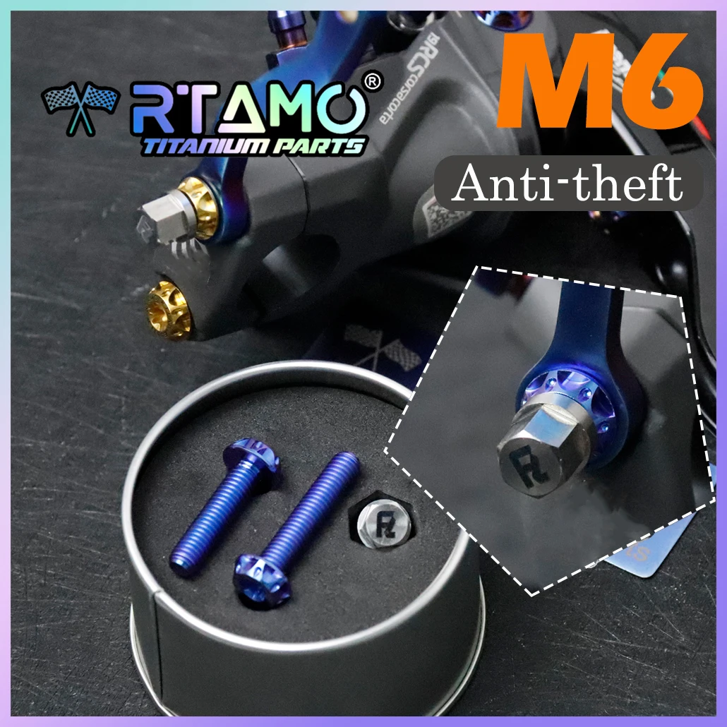 RTAMO M6X15/20/25/30mm Gr5 Titanium Anti-theft Screw for Motorcycle Modification High-Strength Security Fastener (1set）