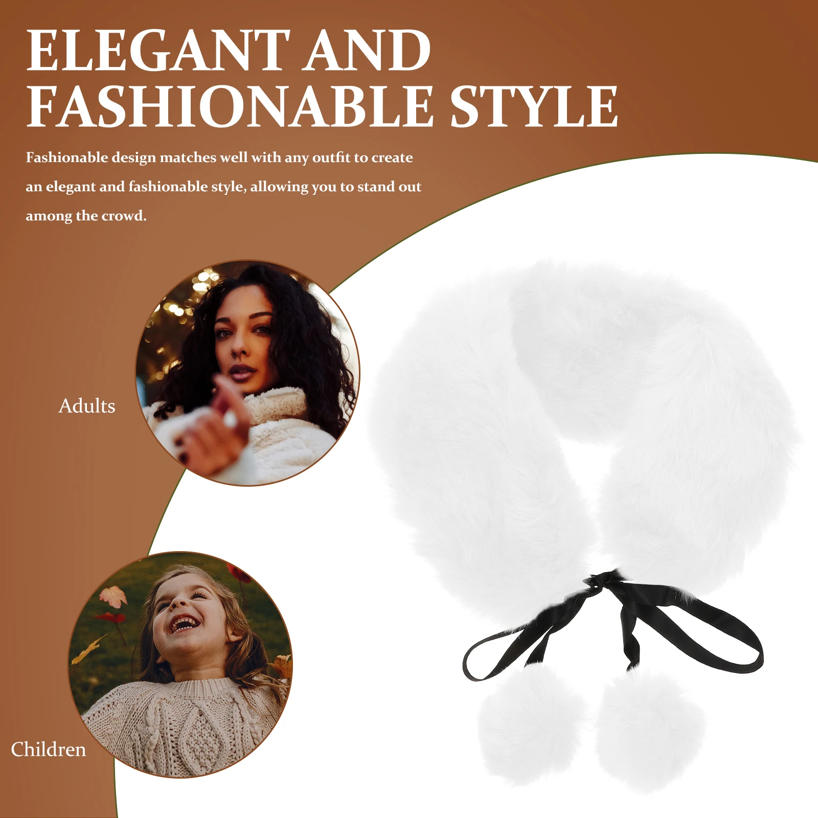 

Furry Scarf Neck Guard Fashionable Warm Warmer for Women Winter