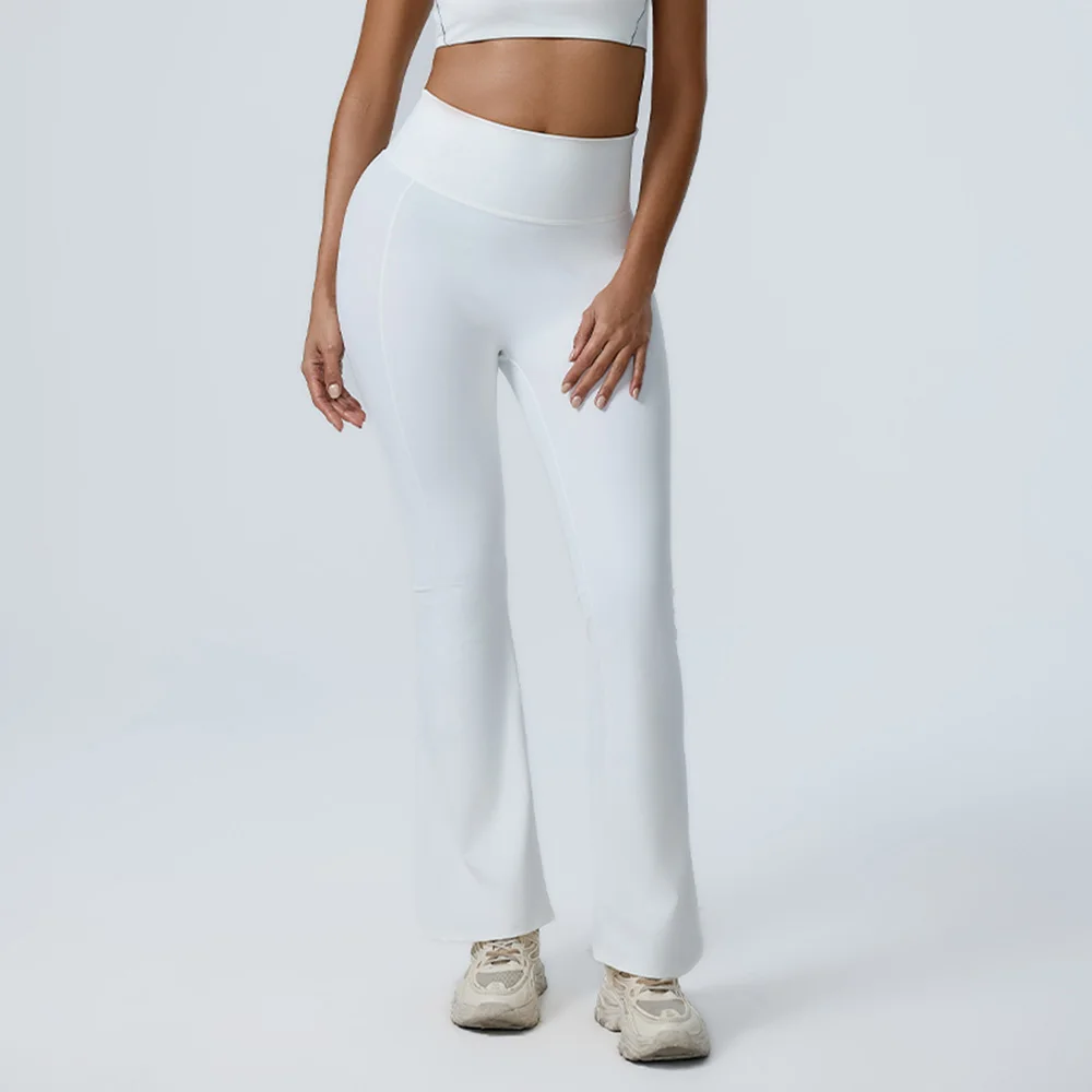 Mallas acampanadas para gimnasio, pantalones de Yoga para mujer, pantalones de Yoga con parte inferior acampanada, pantalones deportivos de cintura alta, pantalones de pierna ancha deportivos informales elásticos para gimnasio