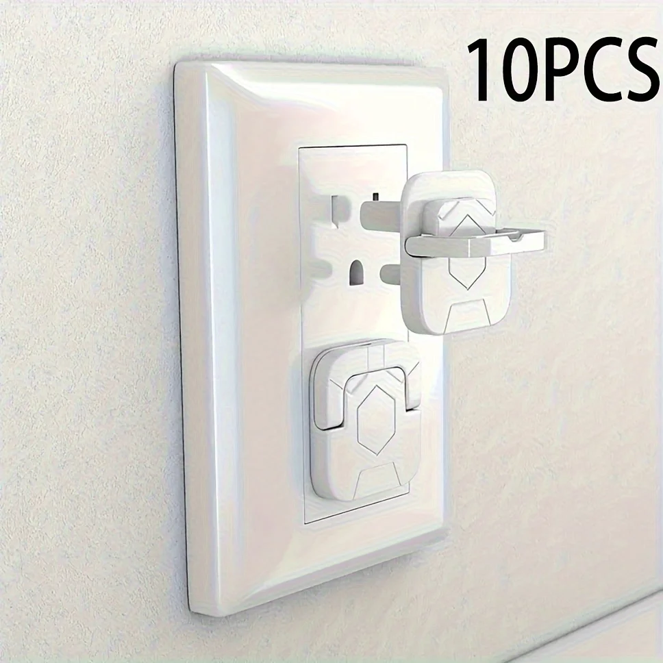 10PCS USA Electric Shock Proof Outlet Covers - Transparent Protective Sleeve for 3-Hole Sockets