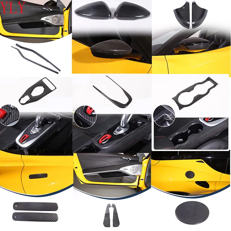 

For Lotus EMIRA 2021-2023 Real Carbon Fiber Car Interior Door Kick Panel Cover Dashboard Frame Decoration Sticker Accessories