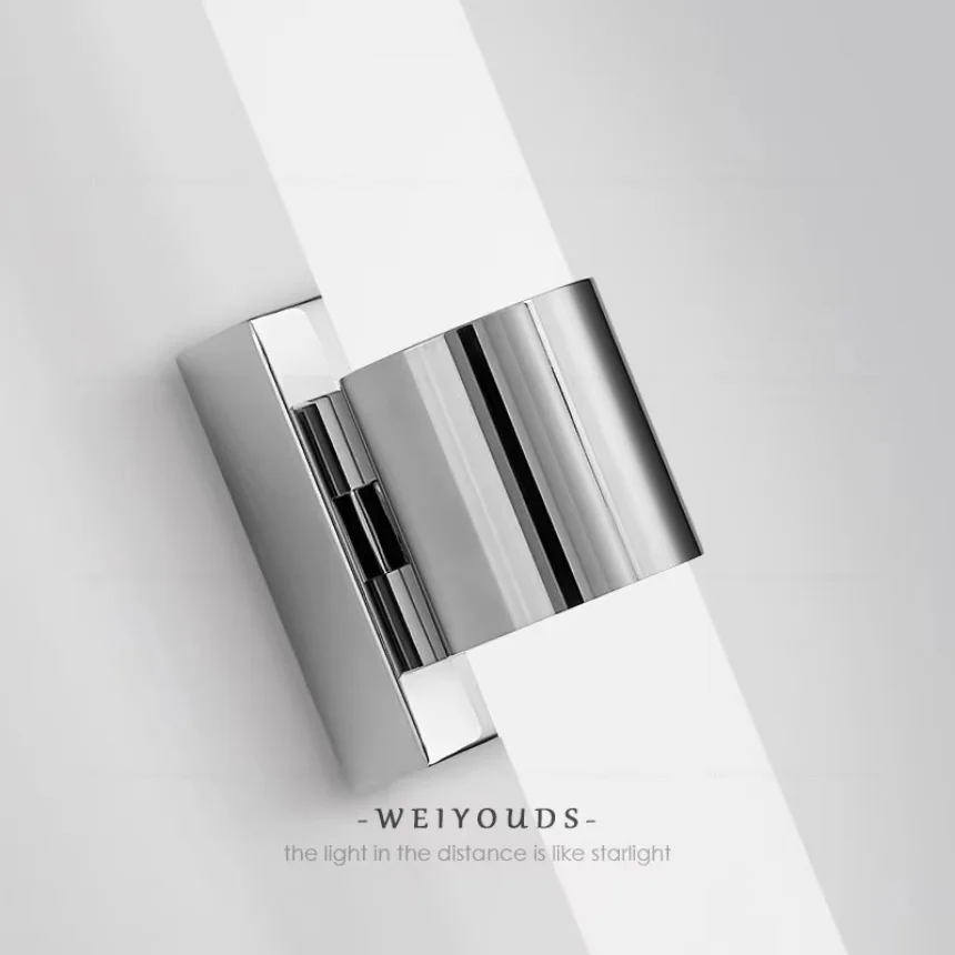 Modern Led Wall Lamp for Bathroom Bedroom Bedside Mirror Lighting Background Decoration Lights Home Indoor Black Chrome Decor