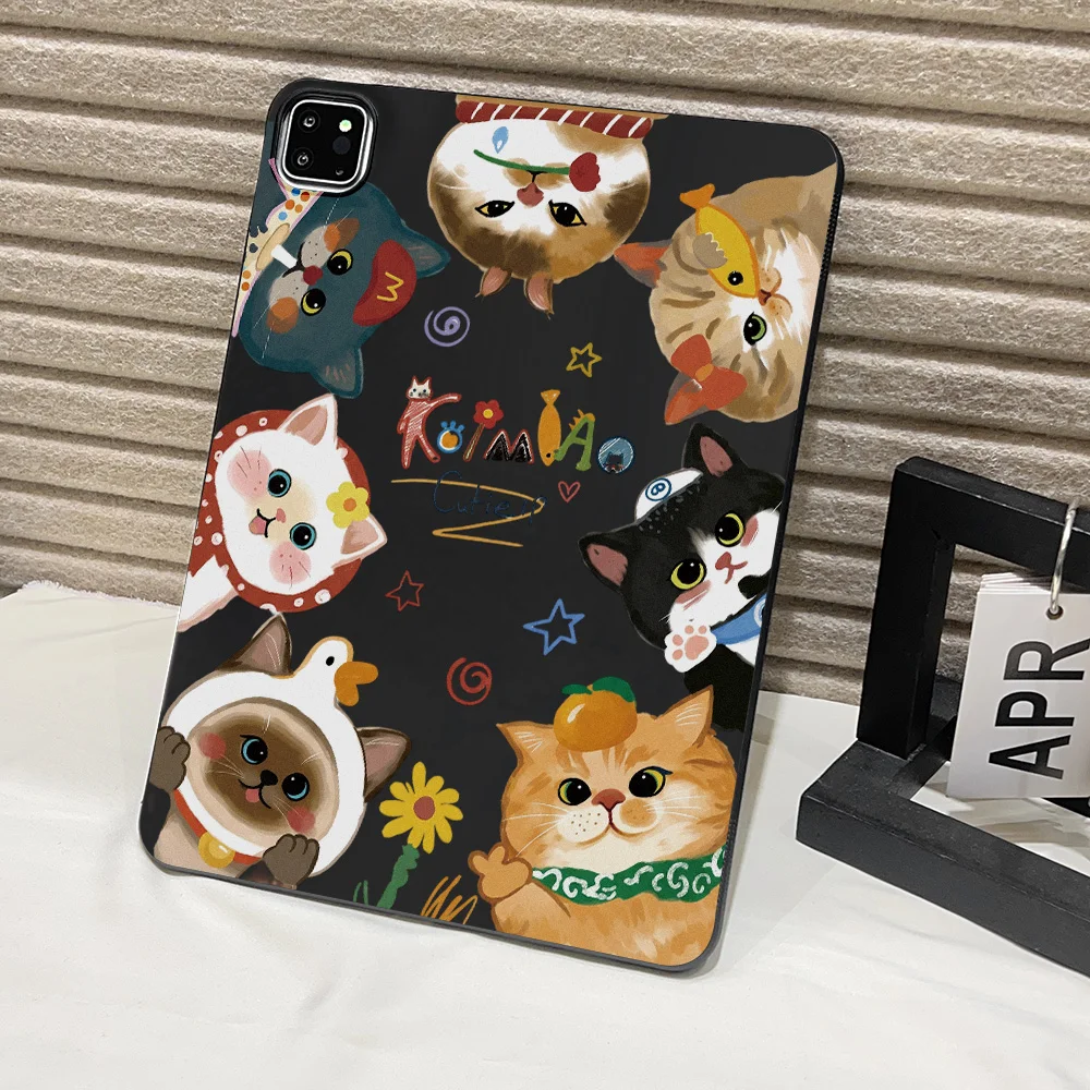 Matte Cute Kitty Case For iPad A16 10th 11th Gen iPad Air 13 11 2 9.7 iPad Pro 11 2025 12.9 13 10.5 9.7 iPad Mini 4 2024 Cover