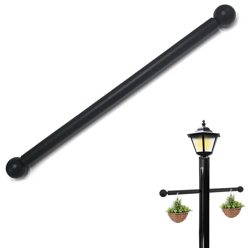 PORK-Lamp Post Cross Arm Steel Ladder Rest With Removable Knobs Replacement For Outdoor Lamp Posts Pole Light