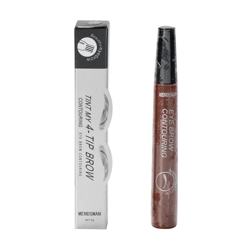 4‑Prong Liquid Eyebrow Pen, Waterproof Eyebrow Pencil for Simulation Wild Look, Create Natural Hair‑Like Brows Eye Makeup
