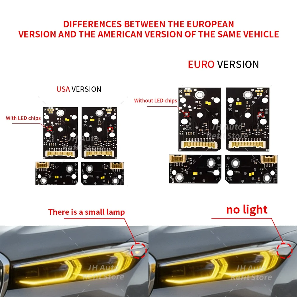  Yellow Angel Eyes LED DRL Board For BMW 7 Series G11 G12 LCI 2019-2022 Headlight Daytime Running Light Chips Blue Red White