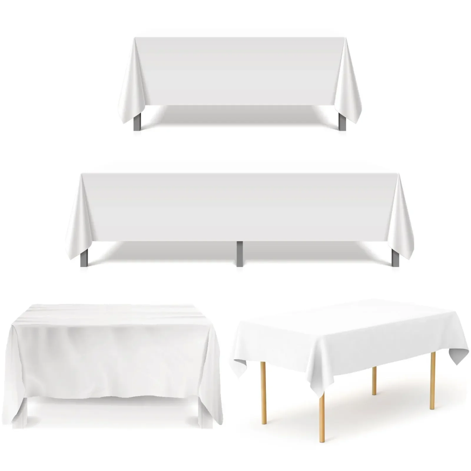 Mantel de satén de estilo moderno, decoración de mesa de comedor blanca para Navidad, boda, fiesta, cubierta de mesa 22, tela de Color sólido,