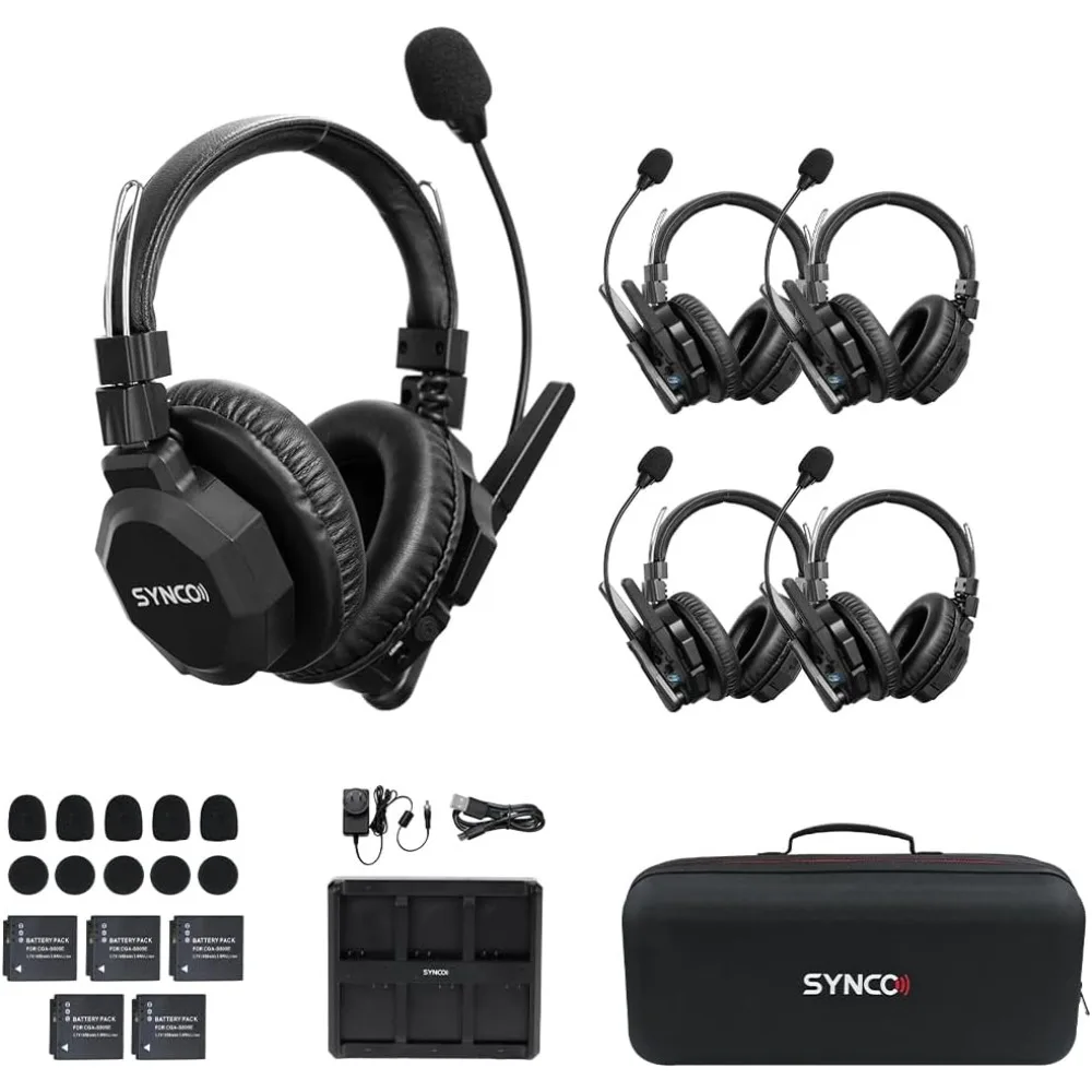 XTALK XMax5 Wireless Intercom Headset System 2.4GHz 1640 feet 500 Meters -Ear Team Communication Headset for Live Show Stage