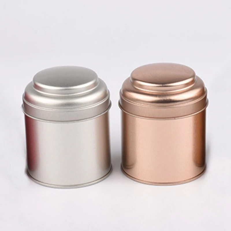 6Pcs Mini Tea Tins Canister With Airtight Double Lids,Mini Tin Can Box And Small Round Kitchen Canisters For Tea (Silver)