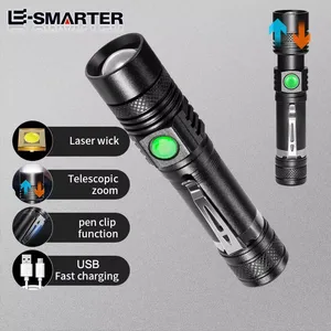 Ultra Terang Senter USB Linterna LED Torch Lanterna Power Tips Lampu Sepeda Isi Ulang Menggunakan 18650 10 gantungan kunci dva penjualan terbaik - №