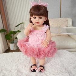 20in 55cm Reborn Baby Doll Girls Realistic Full Vinyl Bridal Gift Dolls Toddler Children Toys Real Doll Lifelike Handmade DIY