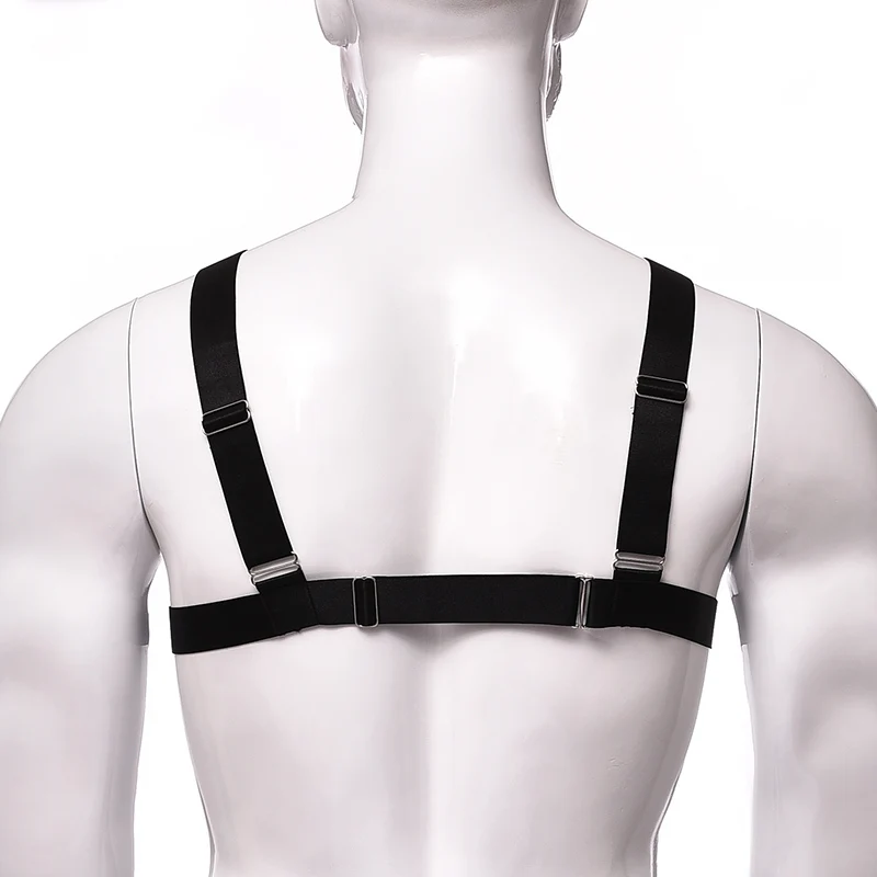 Men Adjustable Body Harness Belt Elastic Fetish Sexual Chest Gay Harness Body CagePentagram Strap Erotic Rave Costumes Gay Sex view 4
