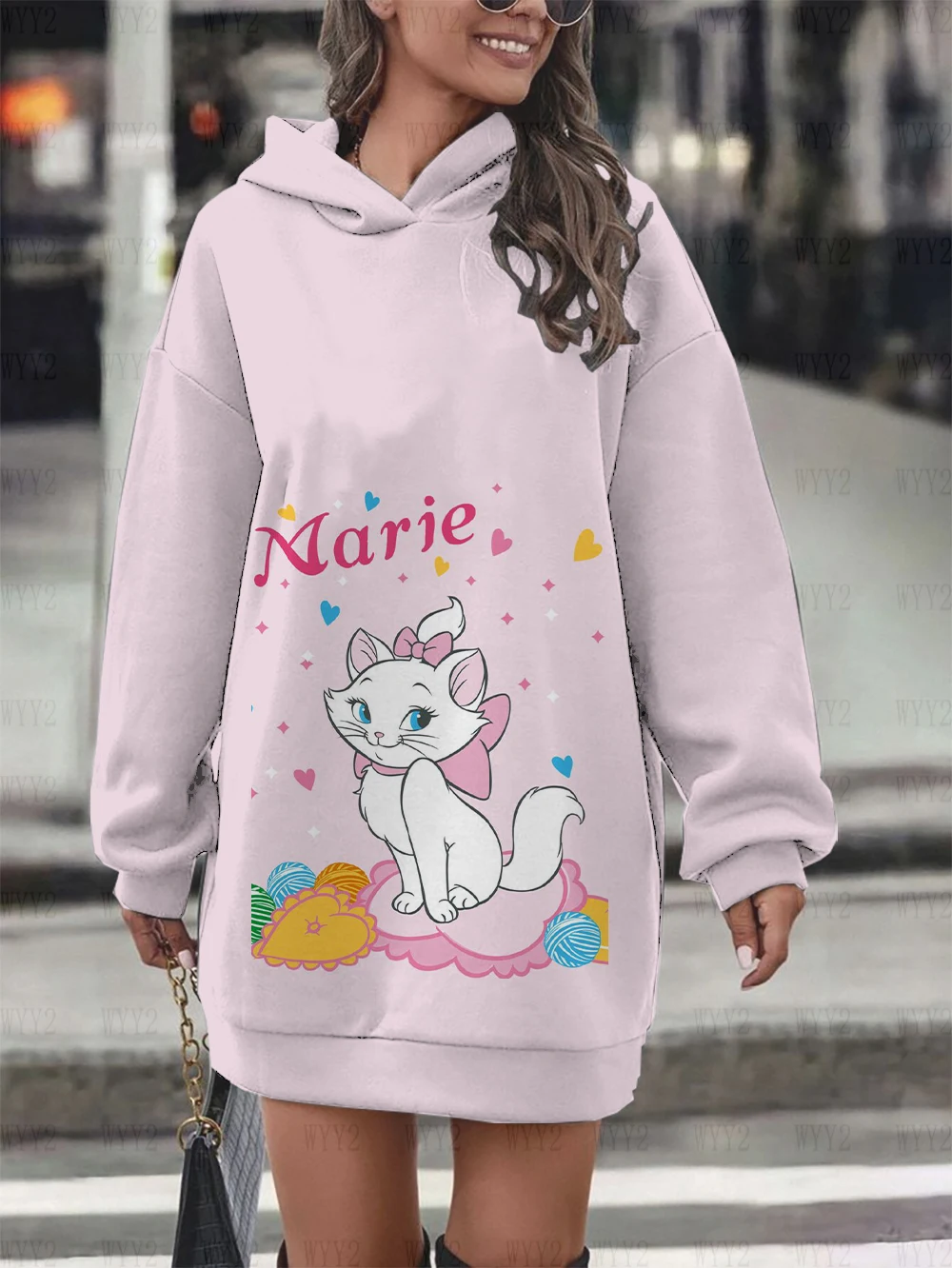 جديد ديزني عيد الميلاد ماري القط البلوز هوديي اللباس البلوز المطبوعة أزياء الشارع نمط قميص رياضي الملابس النسائية #6