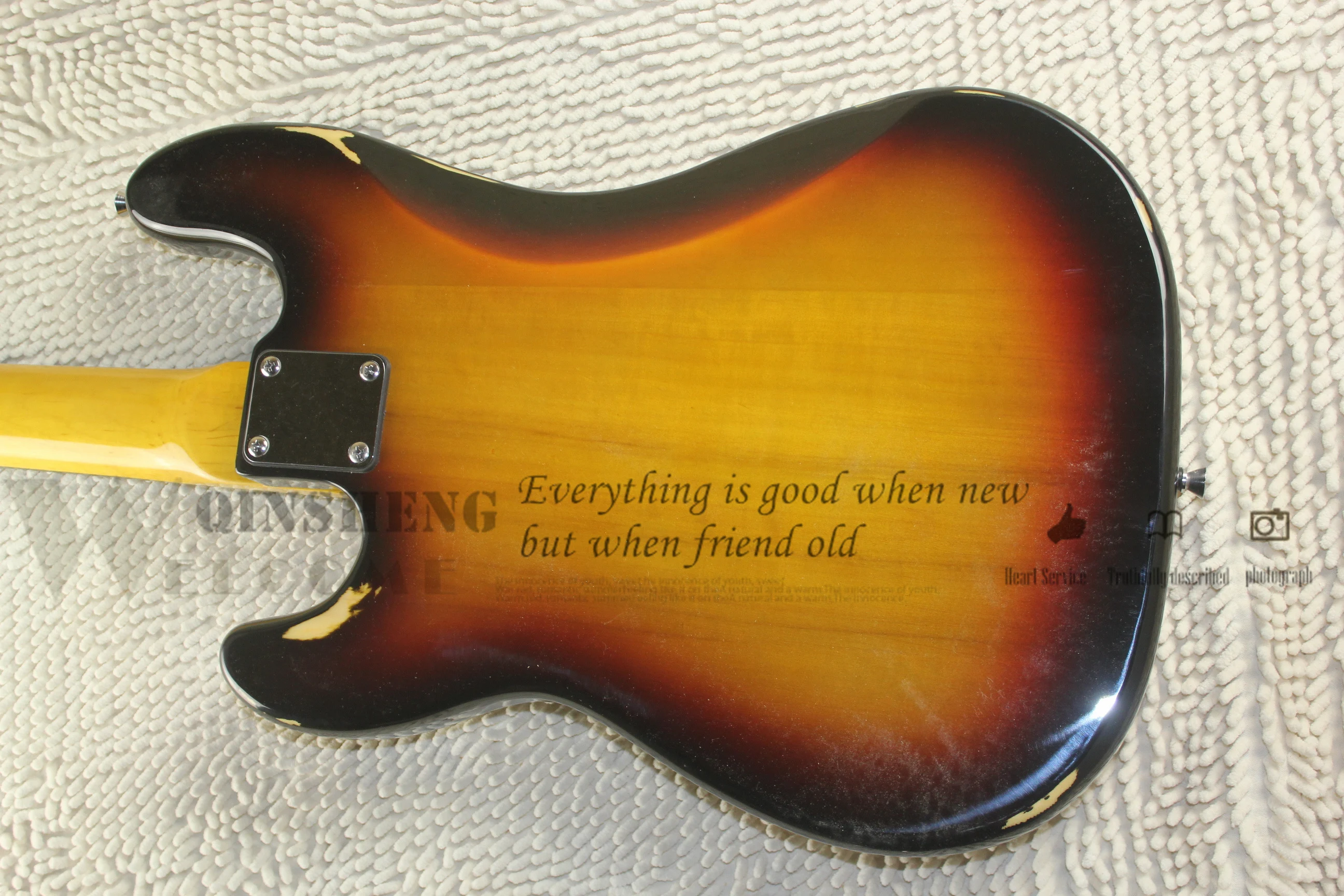 Sunburst bass 4 Strings Bass Guitar Basswood Body Yellow Maple Neck Chrome Bridge Red tortoise shell pickguard