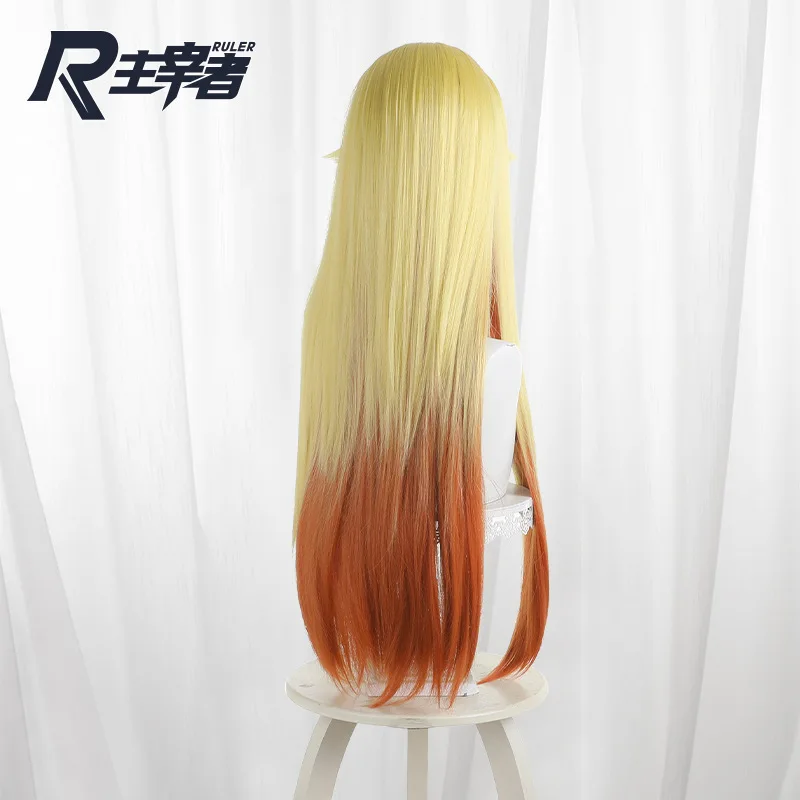 Anime O chefe selvagem tem aparência! Rufus peruca cosplay dourada cabelo longo festa de halloween peruca de dramatização + boné grátis
