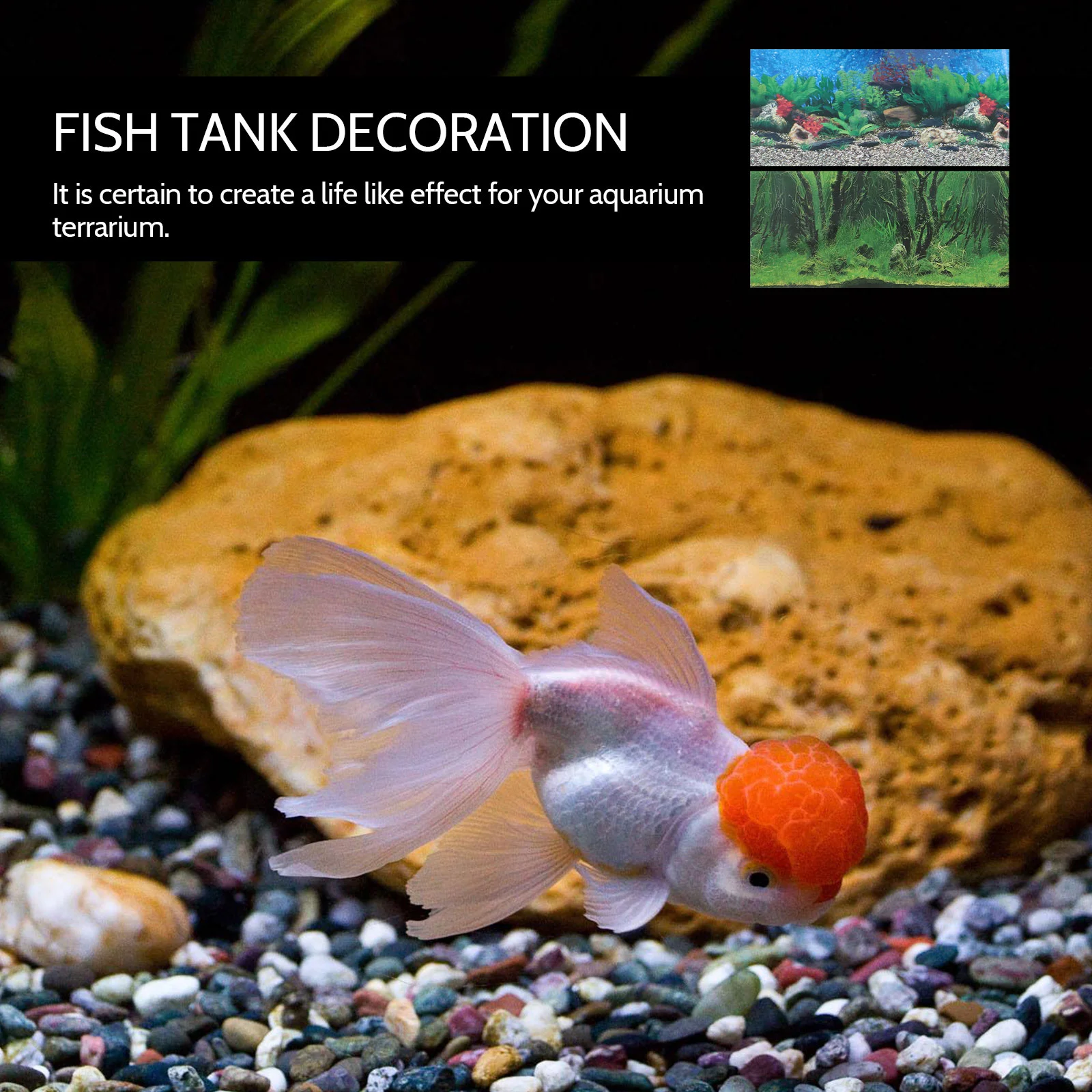 2 Sheets Double Sided 3d Fish Tank Stickers Aquarium Background Decoration Film Paper Decorative Decal Ornaments