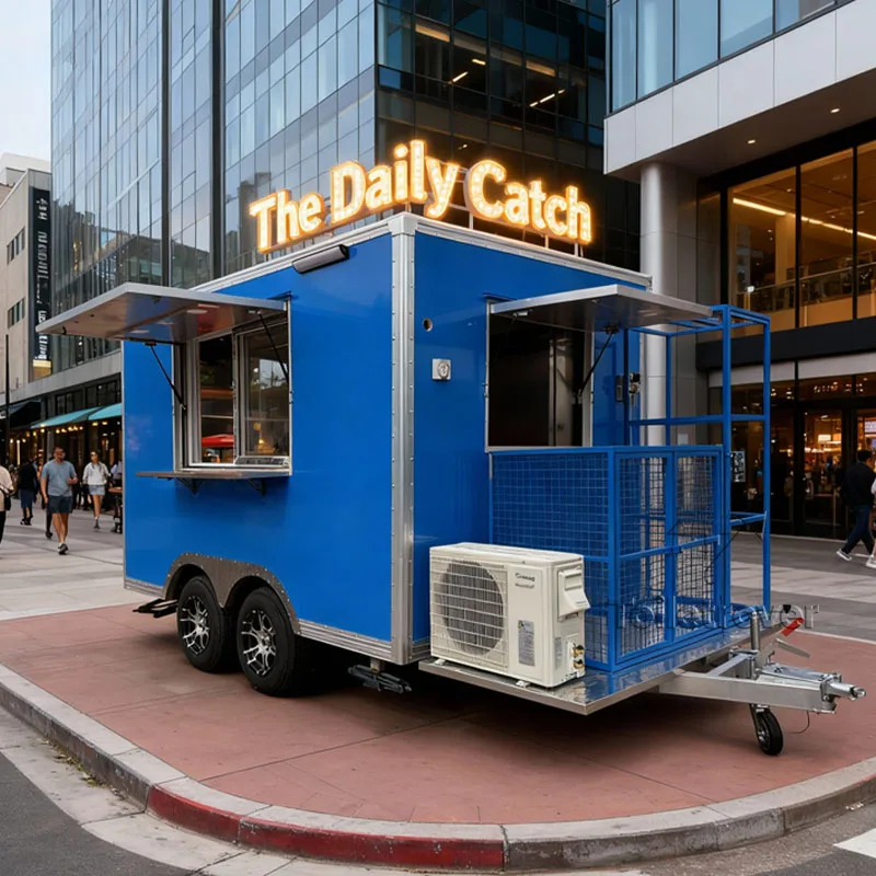 

Large Modern Street Food Trailer Hot Dog French Fries Tacos Hamburger Used Mobile Food Trucks For Sale