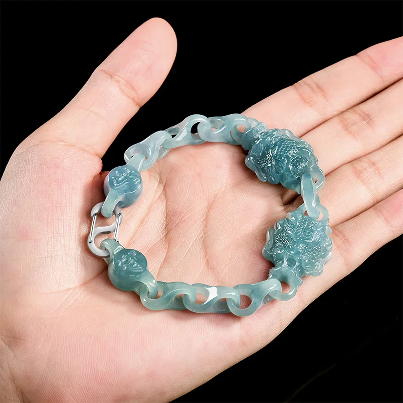 

Мьянма Жадеит Дракон Браслет Талисманы Подарки для Женщин Дизайнерский Модный Браслет Настоящие Ювелирные Изделия Натуральный Нефрит Амулет Очарование