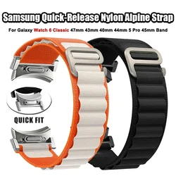 20mm Band For Samsung Galaxy Watch6/5/4/classic/Pro 45mm 40mm 44mm No Gaps Alpine Nylon Correa Bracelet Galaxy Watch7 6 FE Strap