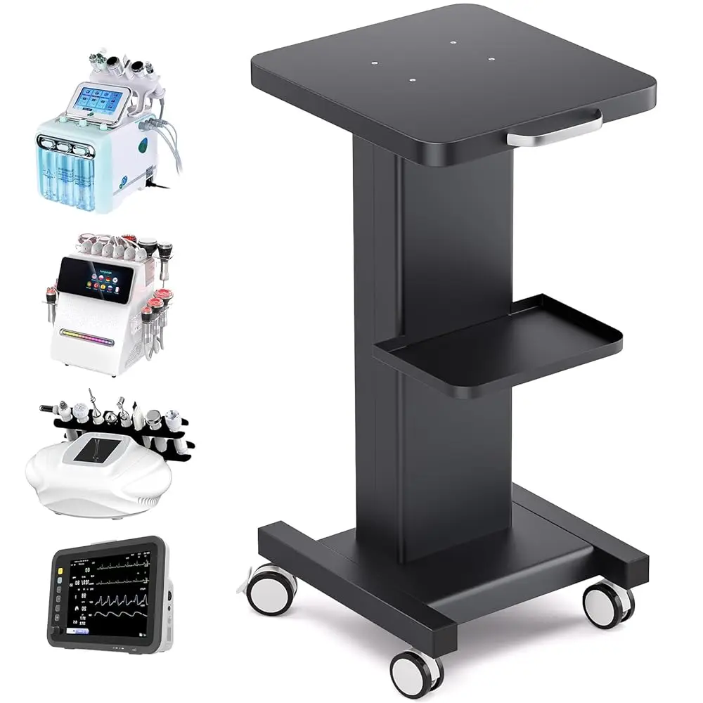 

Esthetician Trolley Cart With Wheels, Heavy Duty Carbon Steel Spa Beauty Salon Cart, Load 220Lbs, Esthetician Hine Stand