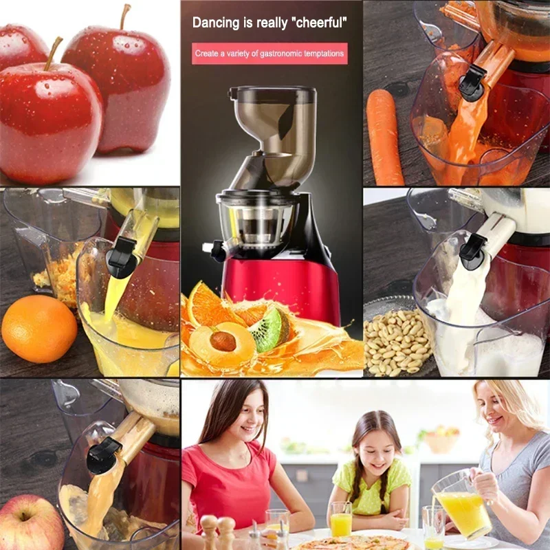 New Large-caliber Commercial Juicer Juicer Household Automatic Fruit And Vegetable Juicy Residue Separation Slow Juicer