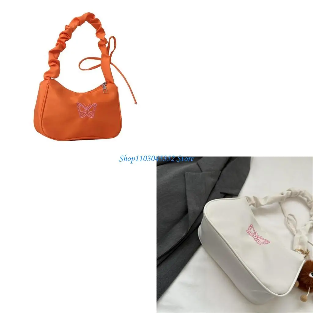 

Модная женская сумка, стильная сумка через плечо с милыми вышитыми бабочками и удобной застежкой-молнией.