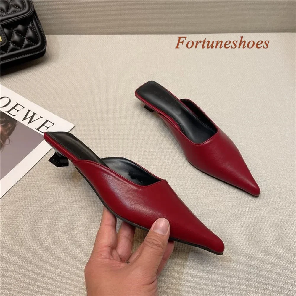 

Stilleto Heel 3cm Slip On Slippers Shallow Pointed Toe Women Shoes Hollow Spring/summer 2024 Newest Fashion Casual Slippers