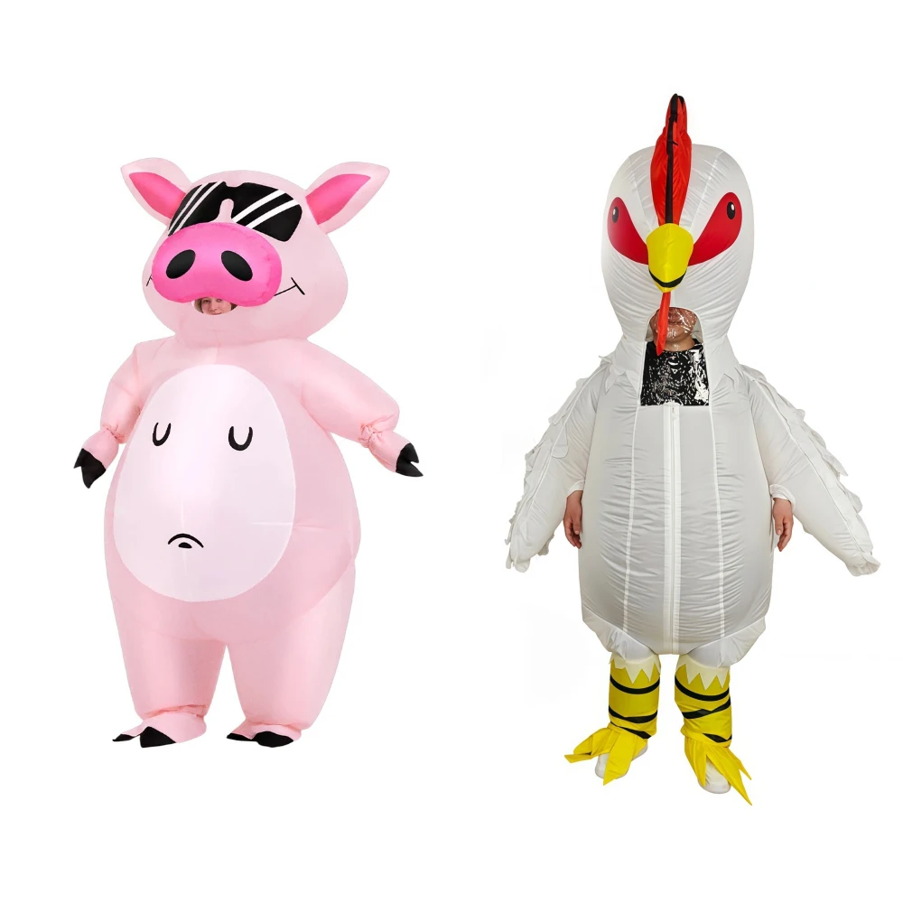 Costume gonflable de porcelet de dessin animé, costume rose d'anime, costumes de cosplay pour carnaval, Purim, Halloween, cadeaux de fête pour homme et femme