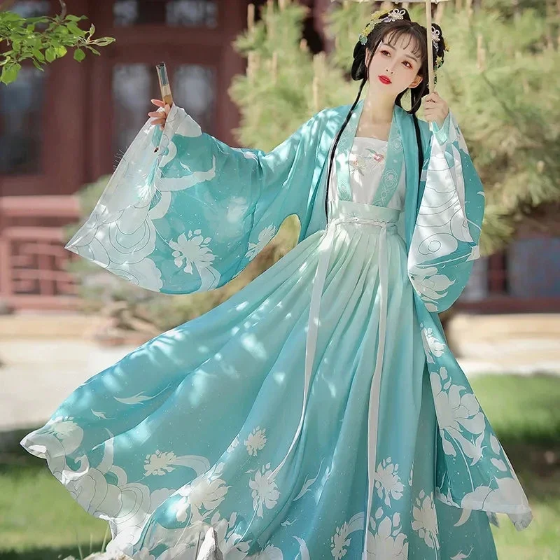 Costume Hanfu Traditionnel de la ociastie Tang pour Femme, Vêtements Chinois des Prairies, Tenues de brevFolklorique, Grande Taille