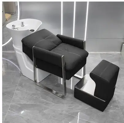 Wanghong semi lying hair salon shampoo bed barber shop dedicated deep ceramic basin beauty salon massage wash bed