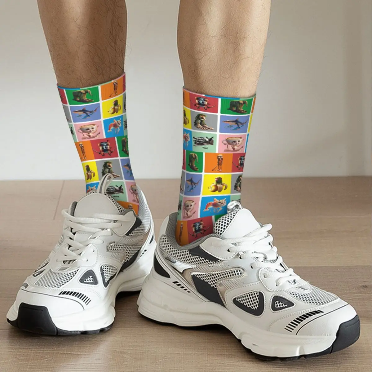 Italian Brain Rot Anomaly Socks Harajuku Super Soft Stockings All Season Long Socks for Man Woman Valentine's Day Gifts