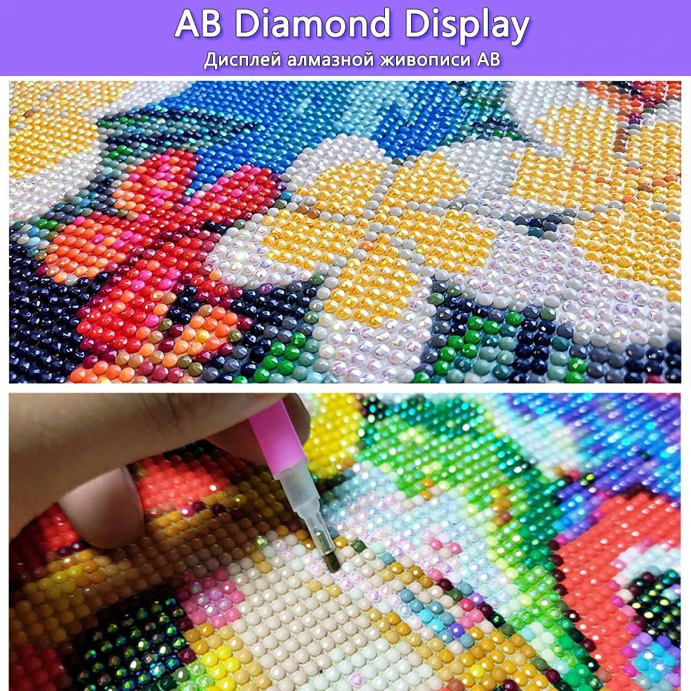 Blank Canvas Diamond painting Square Round Drill Grids Diamond Embroidery Empty Canvas With Diy Pour Glue or Double-Sided Tape