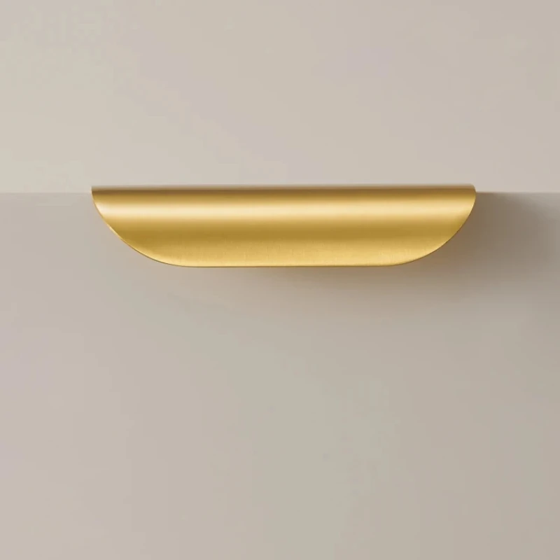 Gaveta Shell Móveis Armário Alça Curva Pobre Latão Puxador de Borda Curta