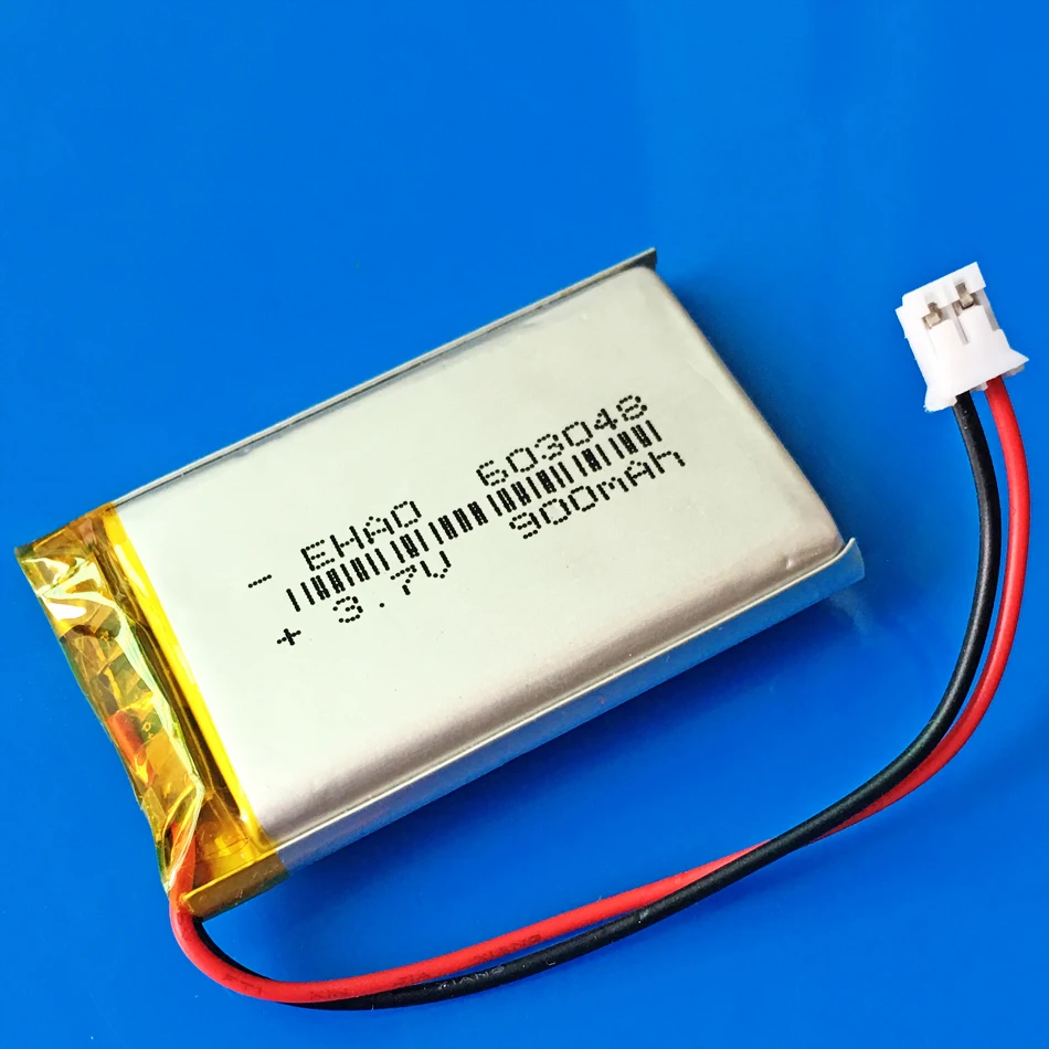 Akumulator 3.7V 900mAh Lipo 603048 + wtyk JST 2.0mm 2Pin do MP3 GPS DVD zestaw słuchawkowy ebookowa kamera