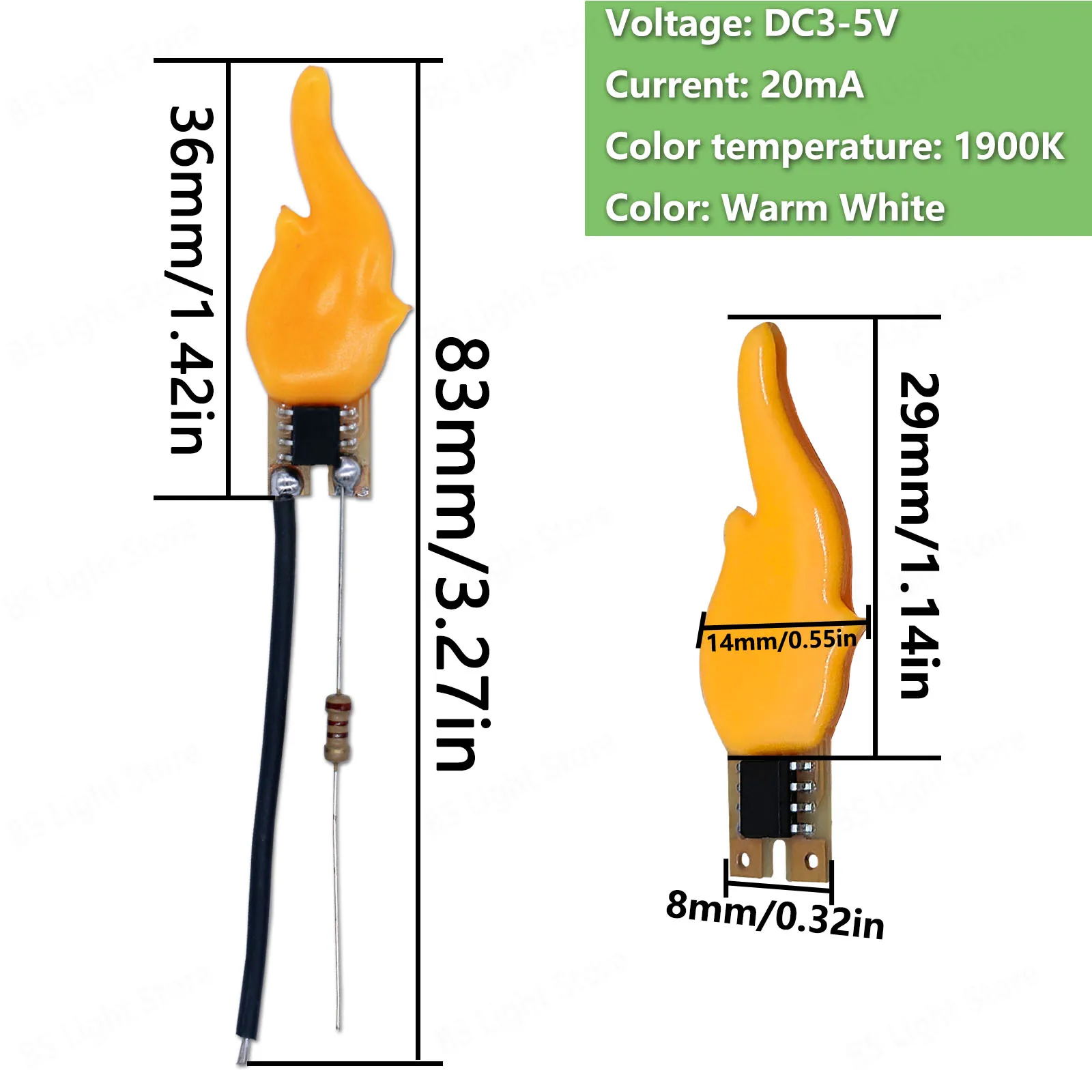 5V Led Cob Flash Kerzen Edison Flamme LED Filament 2200K Diode Geburtstag Party Dekoration Glühbirne Zubehör Kerze licht DIY