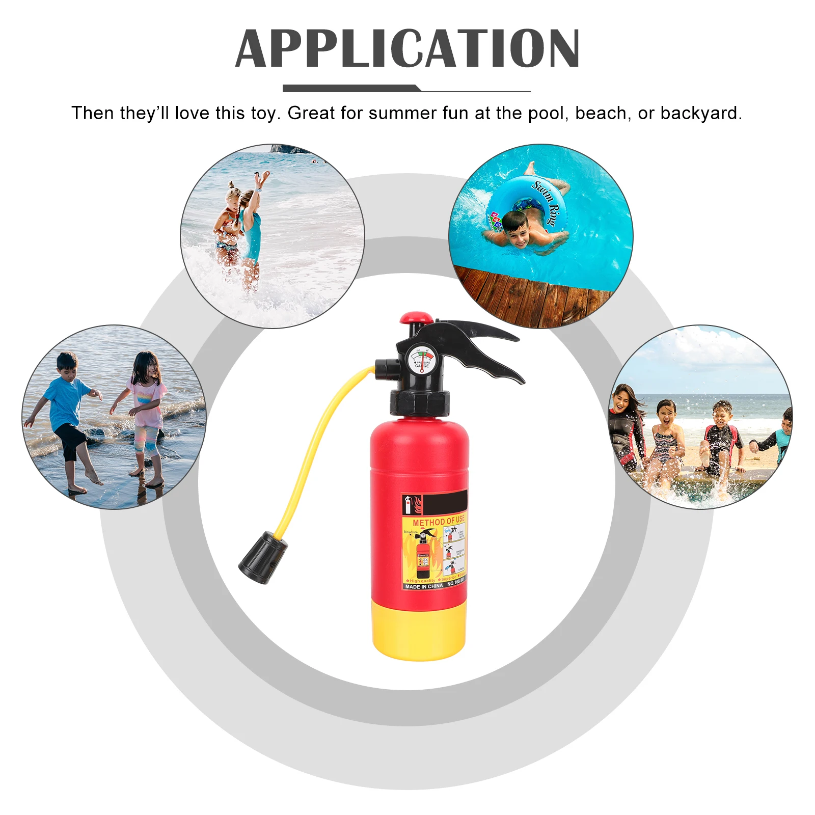 

Fire Extinguisher Water Summer Beach Kids Fire Extinguisher Play 168-901A Realistic High Pressure Spraying