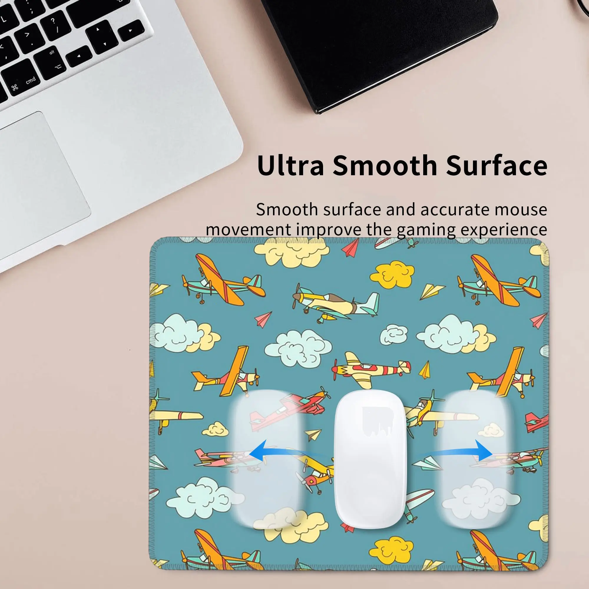 Nostalgic Airplanes Aviation Enthusiast  Mouse Pad Computer Keyboard Mouse Mat Gaming PC Laptop Desk Mat Accessories Table Mats