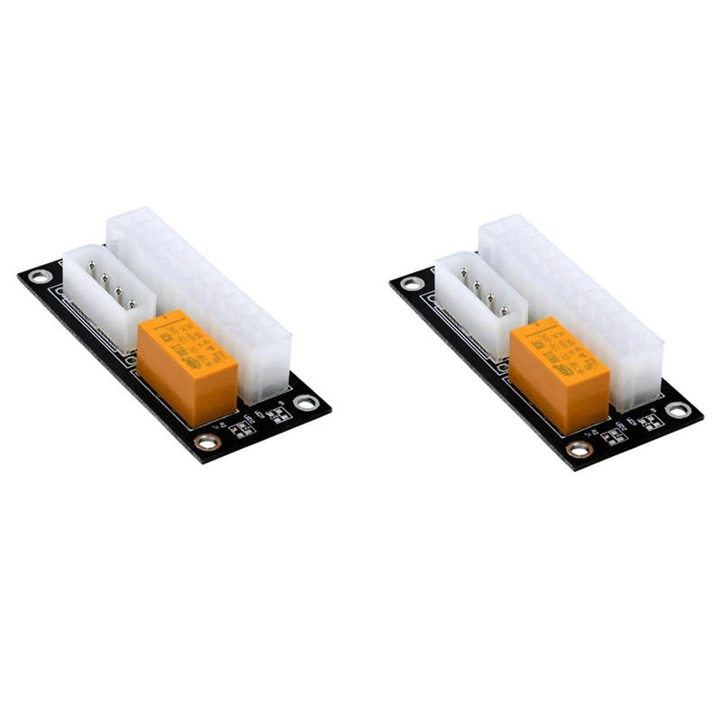 2PCS Dual PSU Power Supply Sync Adapter Add2psu ATX To 4Pin Molex Synchronous Connector Riser Cable Miner Mining