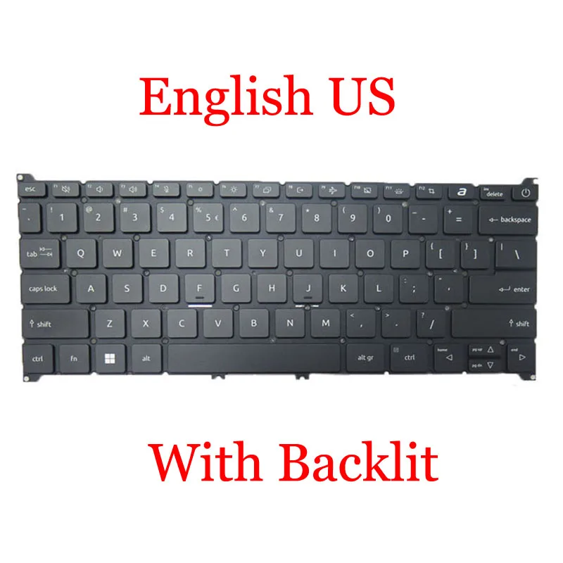 

Laptop Backlit Keyboard For ACER QV03P_A30BWL NSK-RA0CBN 1D NKI13170K9 334A0014KC01 NK.I1317.0K9 English US Black NO Frame New