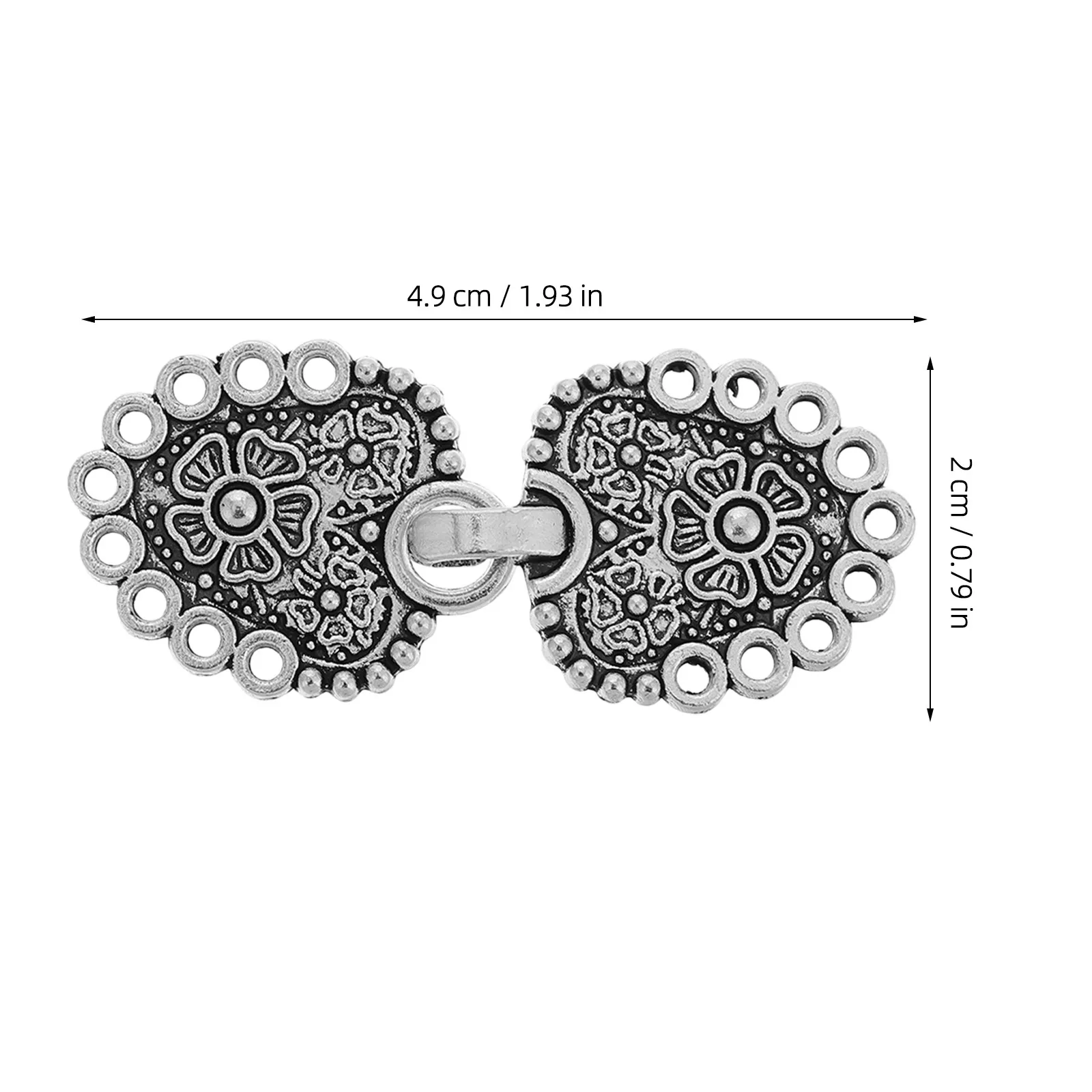 2Pcs Waist Buckle Unique Vintage Shawl Cloak Clasps Heavy Duty Zinc Alloy Cardigan Clips Sweater Dress Fasteners Elegant