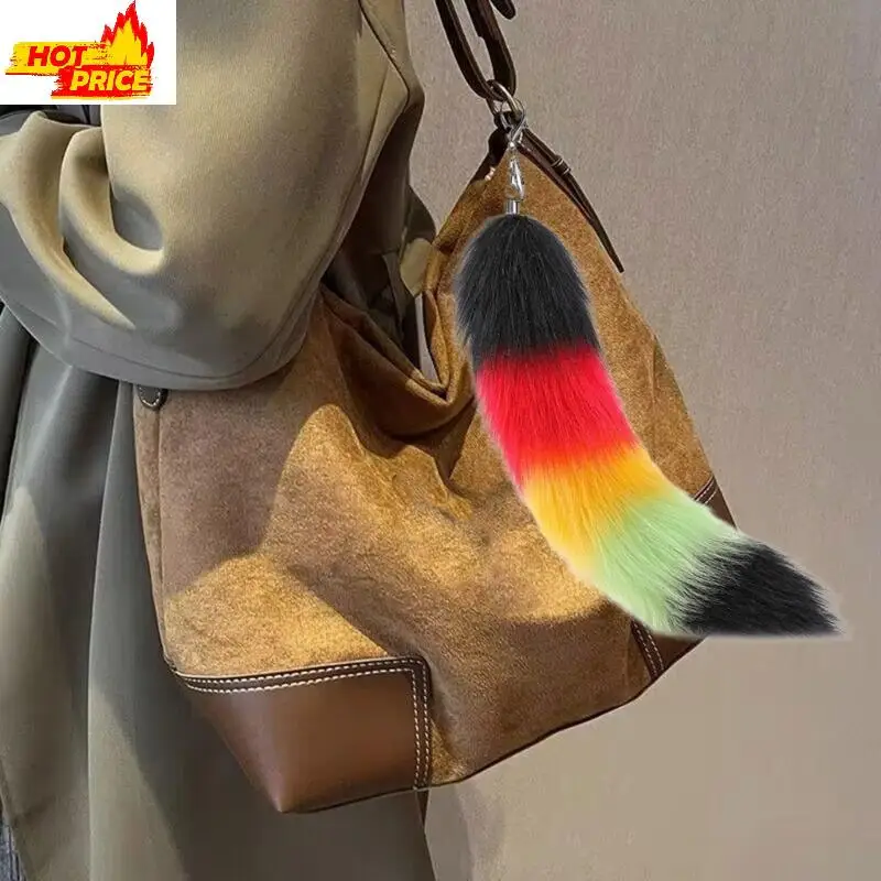 

Decorative Keychain Soft Bag Pendant Animal Tail Shaped Keyrings Colorful Handbag Decoration Unique Pendant for Key