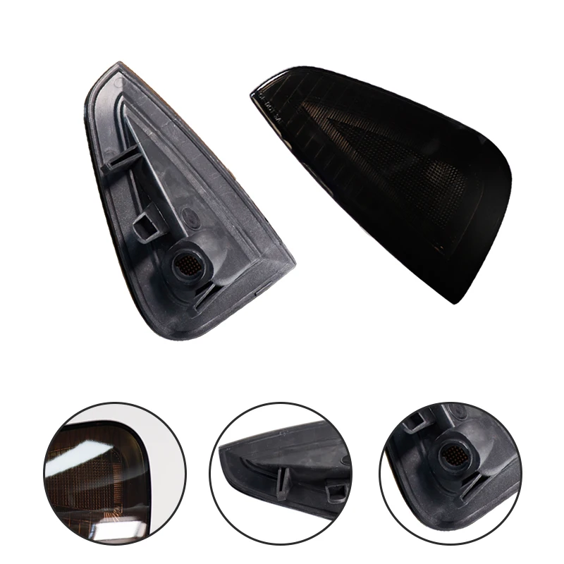 2PCS Smoked / Chrome Lens Car Front Side Marker Indicator Light Housing Shells Kit For 2006-2010 Dodge Charger, No Bulb /Socket