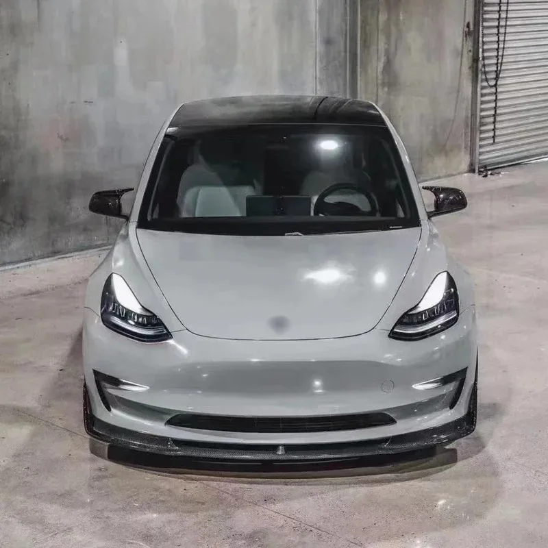 

High qualityHigh-Quality V Style Carbon Fiber Body Kit for s Model 3 Front Lip Diffuser Side Skirt Spoiler