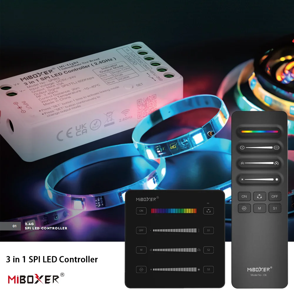 rgb rgbw unica cor levou controlador de parede controle remoto dc524v ws2811 ws2812b ws2815 sk6812 24g rf 01