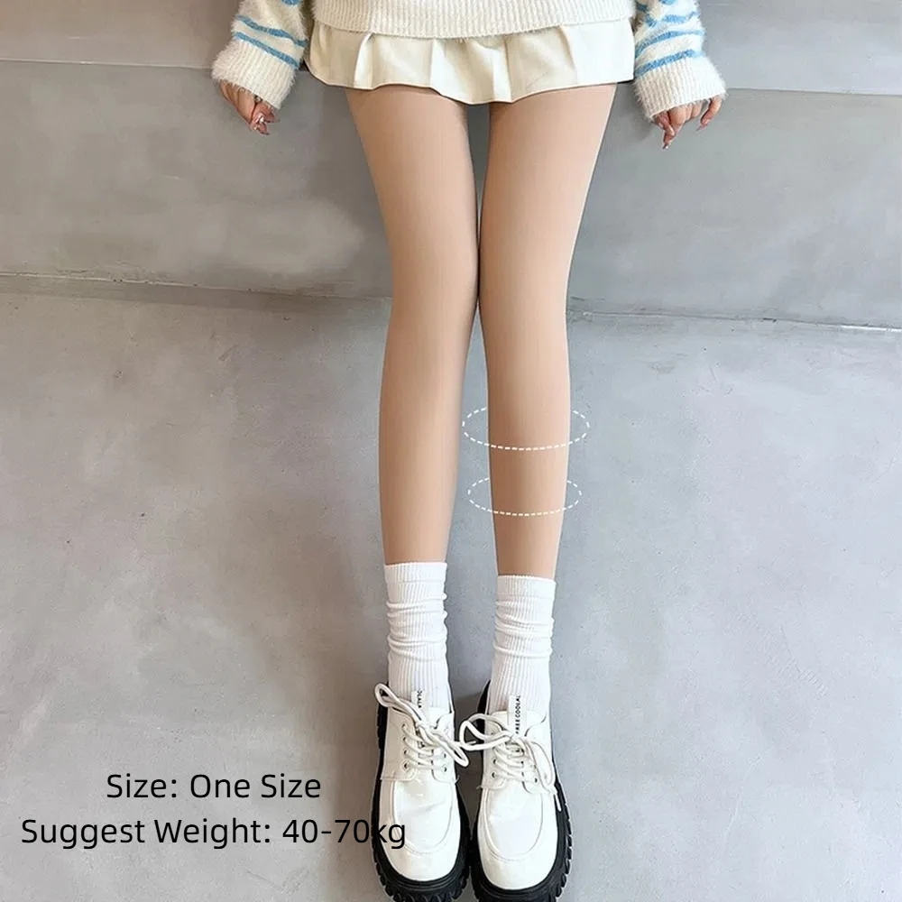 Lined Tights Nude High Waist Nudity Thicken Plus Velvet Thermal Pantyhose Bare Leg Artifact Women Stockings Winter Pantyhose