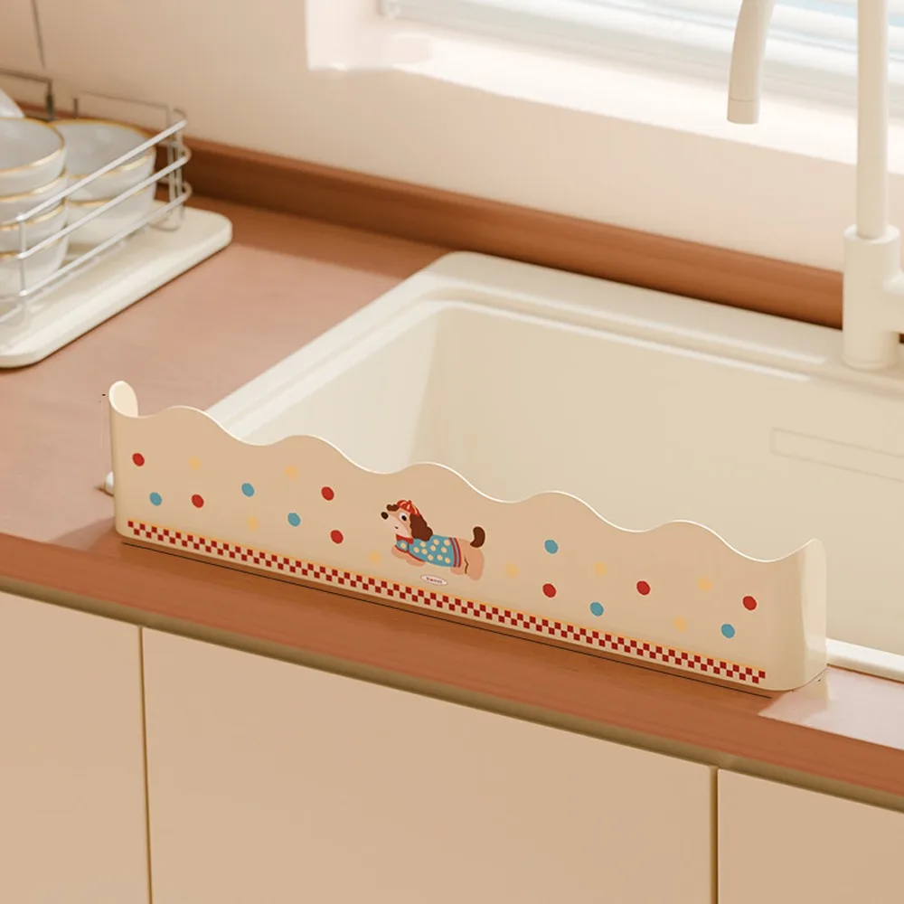 

Multi-functional Kitchen Sink Baffle Suction Cup Oil-Proof Splash Guard Heightening Bar Cartoon Pattern Water Blocking Board